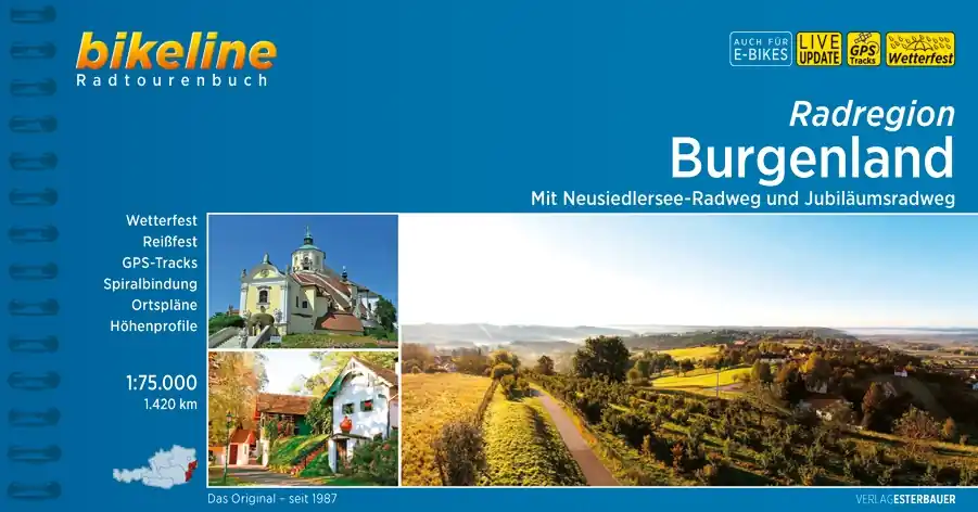 Fietsgids Bikeline Radtourenbuch kompakt Radregion Burgenland | Esterbauer (9783711100535) Uitverkoop