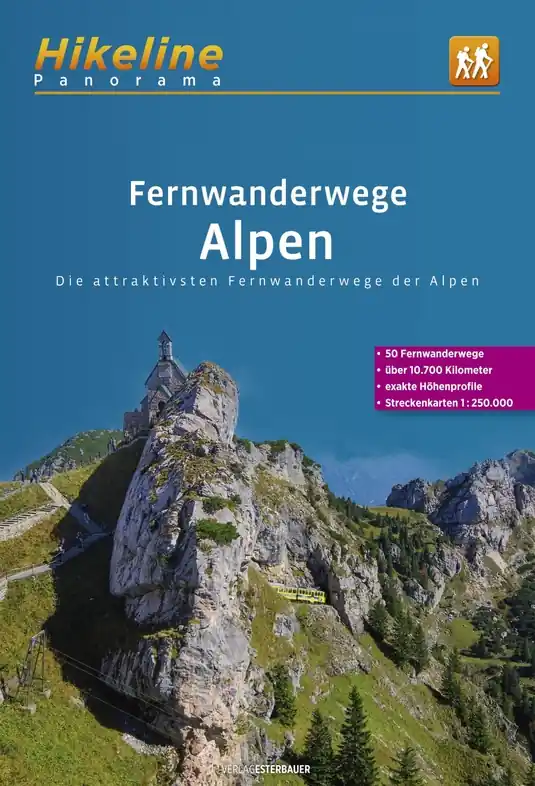 Wandelgids Hikeline Alpen Fernwanderwege | Esterbauer (9783711102423) Seizoensaanbieding