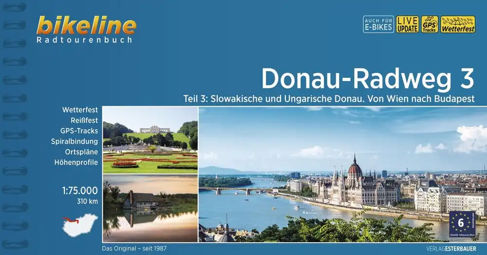 Fietsgids Bikeline Donau - Radweg 3 Slowakische und Ungarische Donau. Von Wien nach Budapest | Esterbauer (9783711102720) Korting