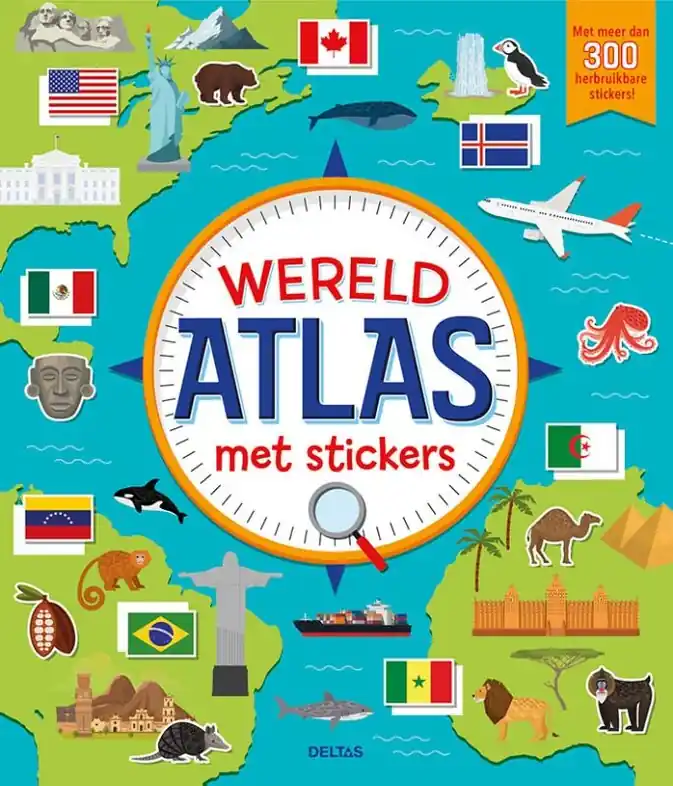 Kinderatlas Wereldatlas met stickers | Deltas (9789044753356) Bestseller