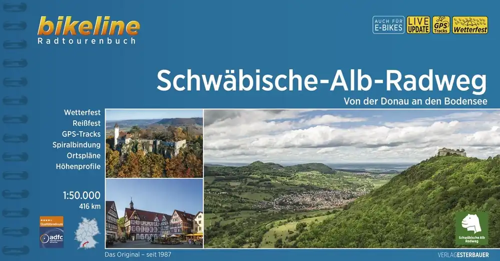 Laatste Versie Fietsgids Bikeline Schwäbische Alb Radwege Radtourenbuch | Esterbauer (9783711101211)