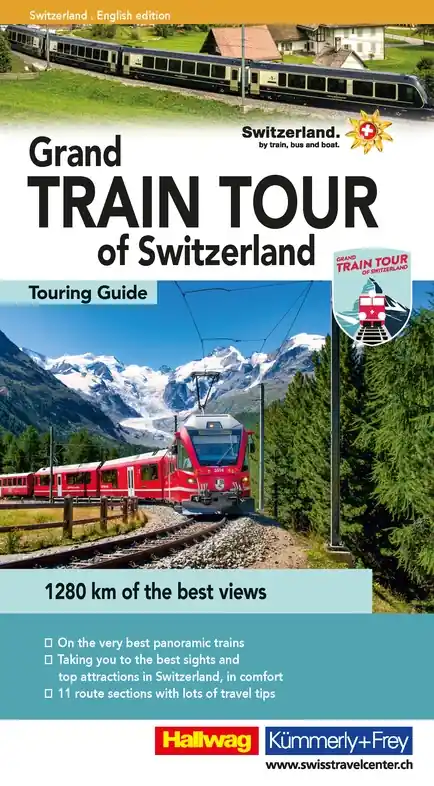 Speciale Aanbieding Treinreisgids Grand Train Tour of Switzerland Touring Guide EN | Hallwag (9783828310773)