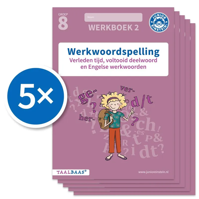 Werkwoordspelling werkboek 2 groep 8 (Set van 5) / Druk 1 Weekendaanbieding
