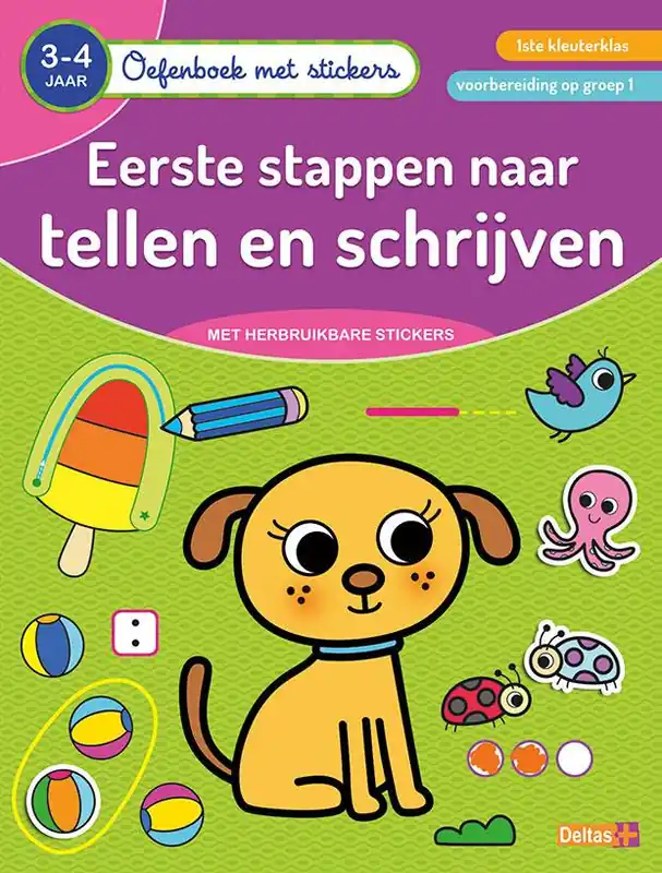 Oefenboek met stickers - Eerste stappen naar tellen en schrijven (3-4 j.) / Druk 1 Superprijs