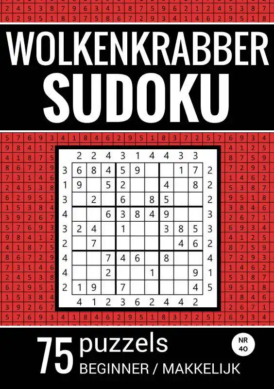 Hoge Kwaliteit Wolkenkrabber Sudoku - Nr. 40 - 75 Puzzels - Beginner / Makkelijk / Druk 1