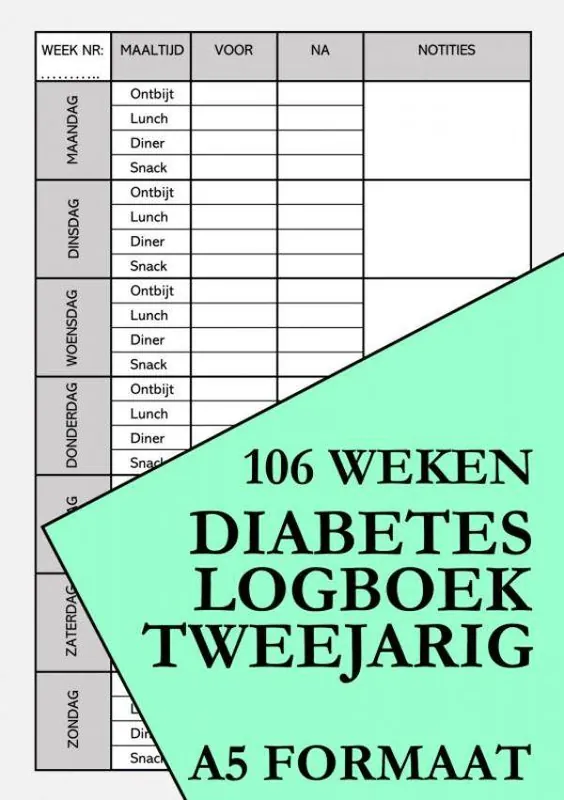 Favoriet Bloedsuiker Planner en Diabetes Logboek - Tweejarig / Druk 1