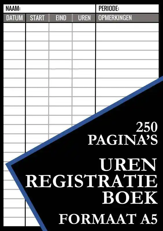 Urenregistratie Boekje - ZZP, Freelancer, Personeel, Medewerkers, Werknemers / Druk 2 Gratis Verzending