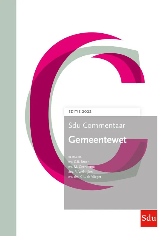 Sdu Commentaar Gemeentewet. Editie 2022 / Druk 1 Tijdelijk Beschikbaar