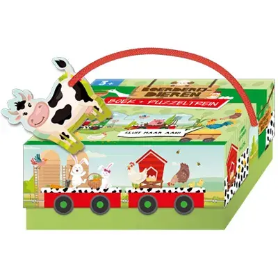 Fabrieksprijs Boerderijdieren- boek + puzzeltrein