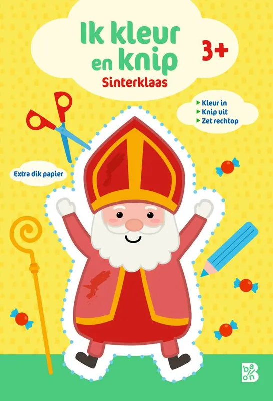 Ik kleur en knip: Sinterklaas 3+ / Druk 1 Betaalbaar