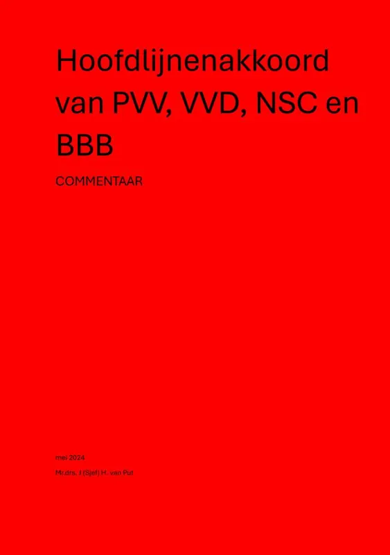 Hoofdlijnenakkoord van PVV, VVD, NSC en BBB / Druk 1 Betrouwbaar
