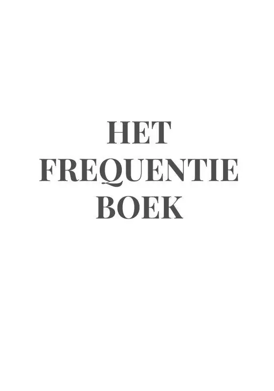 Dagaanbieding Het Frequentieboek / Druk 1