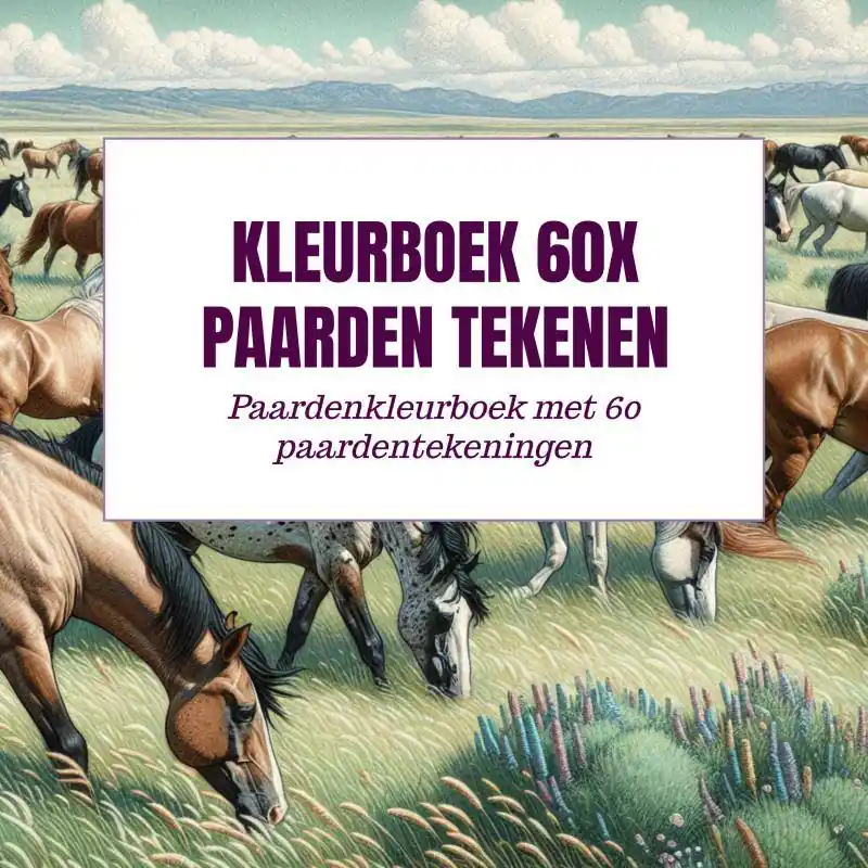 Gecertificeerd Kleurboek 60x Paarden Tekenen / Druk 1