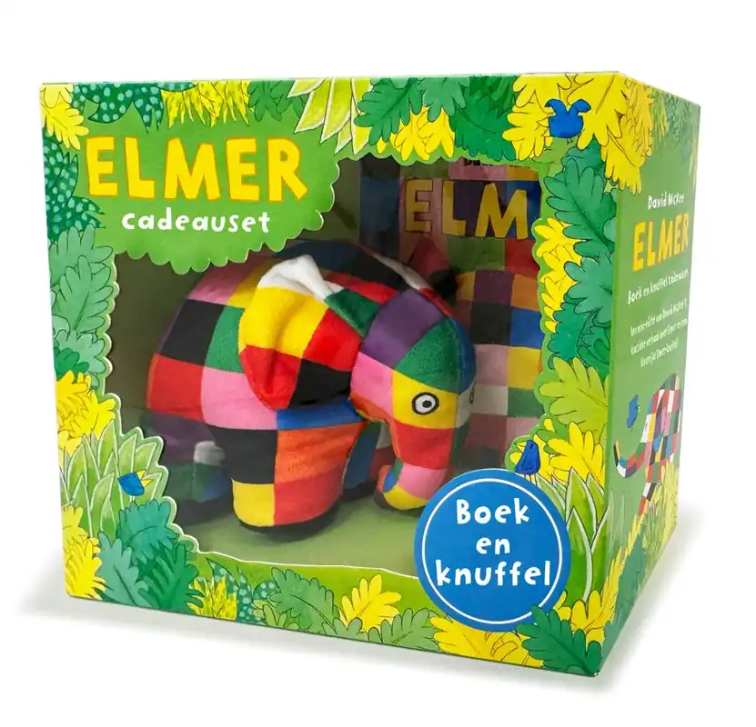 Elmer boek en knuffel cadeauset / Druk 2 Beperkte Voorraad
