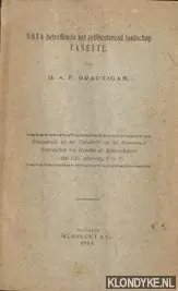 Nota betreffende het zelfbesturend landschap Tanette - Brautigam, D.A.F. Bestseller