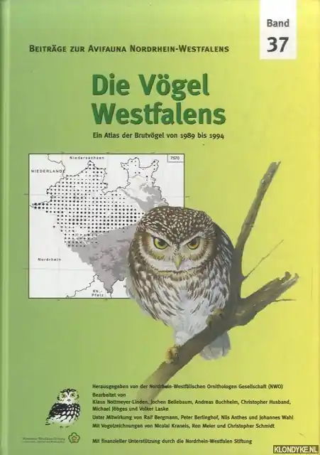 Die Vögel Westfalens: Ein Atlas der Brutvögel von 1989 bis 1994 - Nottmeyer-Linden, Klaus Fabrieksprijs