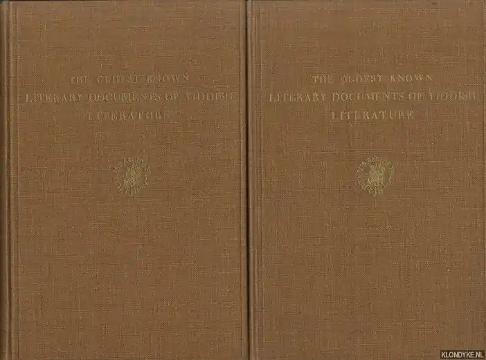 Shop Nu The oldest known literary documents of Yiddish literature (C. 1382) (2 volumes) *SIGNED* - Fuks, L.