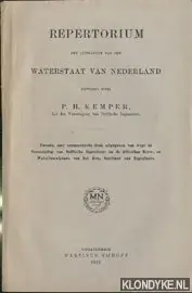 Bestel Nu Repertorium. Waterstaat van Nederland - Kemper, P.H.