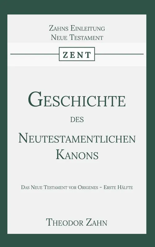 Geschichte des Neutestamentlichen Kanons 1 / 1 Edition Aanbieding