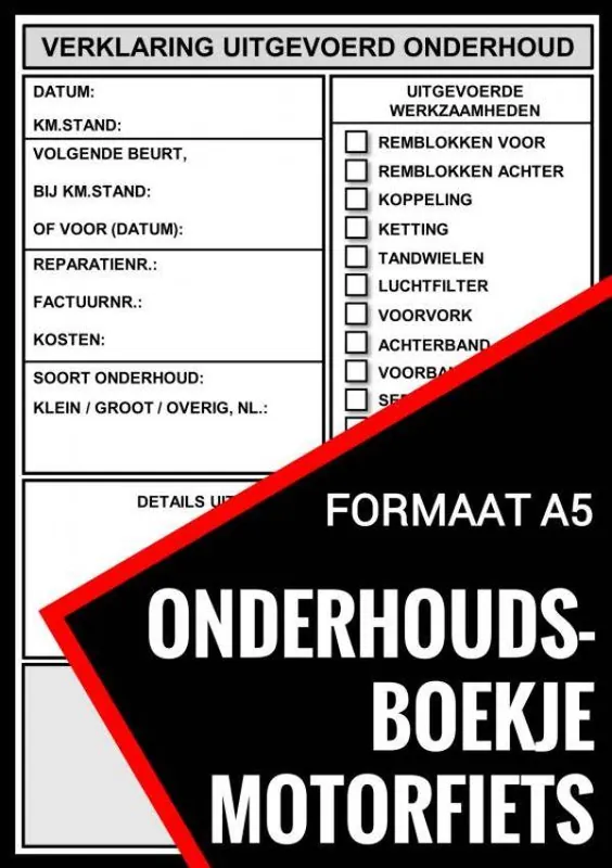 Voordeelprijs Onderhoudsboekje Motorfiets - Universeel Reparatie Boek / Druk 1