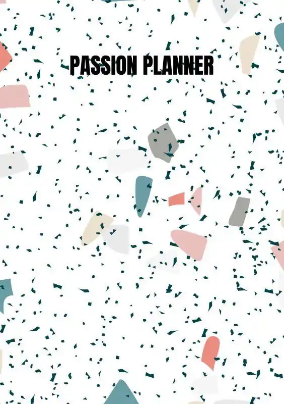 Passion Planner-12 maanden- wekelijks - A5- Zachte kaft-Marmer blauw- Allets Comfort / Druk 4 Alleen Vandaag