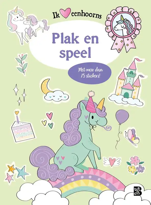 Eenhoorns, plak en speel / Druk 1 Lage Prijs